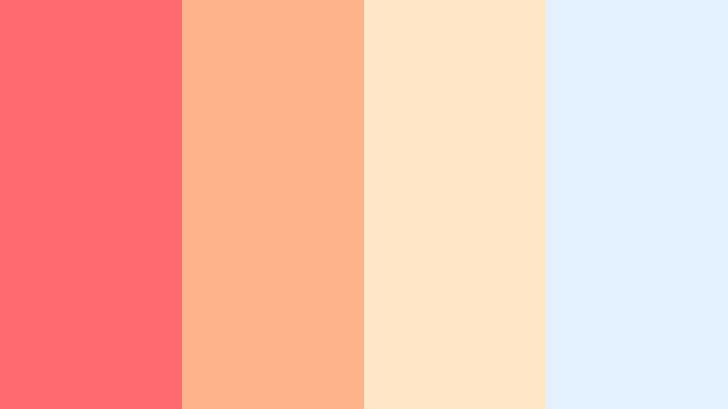 peach cloud horizon fluorescent coral color palette with hex codes