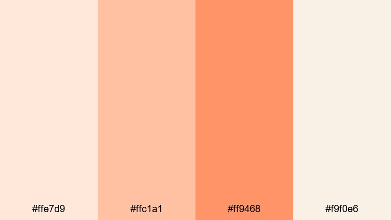 peach cloud horizon orange color palette with hex codes