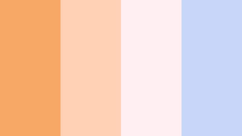 peach cloud morning retro tangerine color palette with hex codes