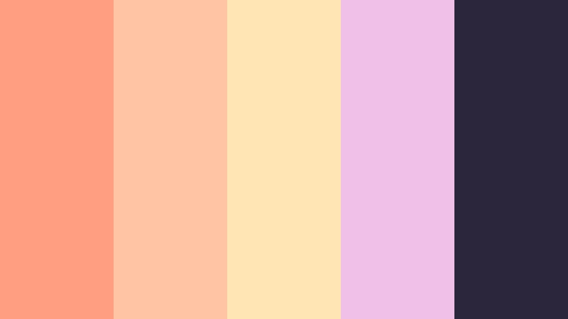 peach glow reverie neon sunset color palette with hex codes