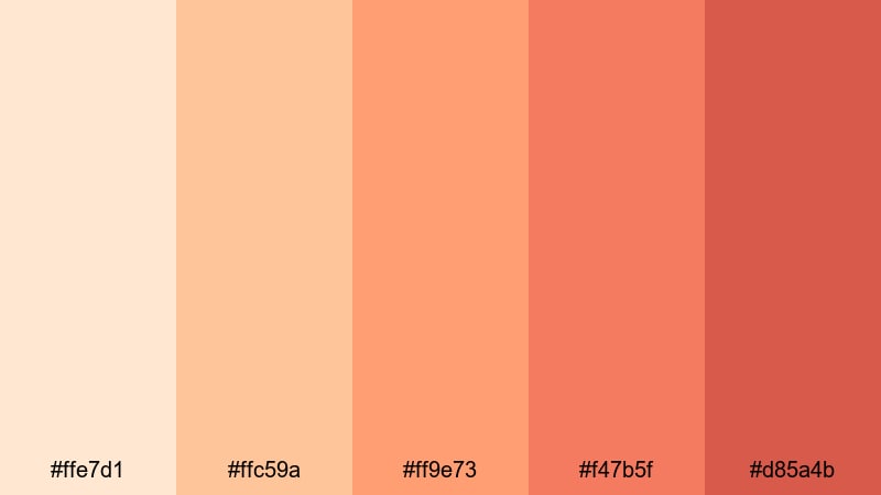 peach glow serenade warm color palette with hex codes