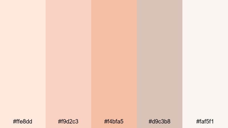 peach linen workspace peach color palette with hex codes