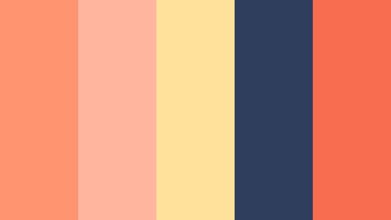 peach pop retro sunset peach color palette with hex codes