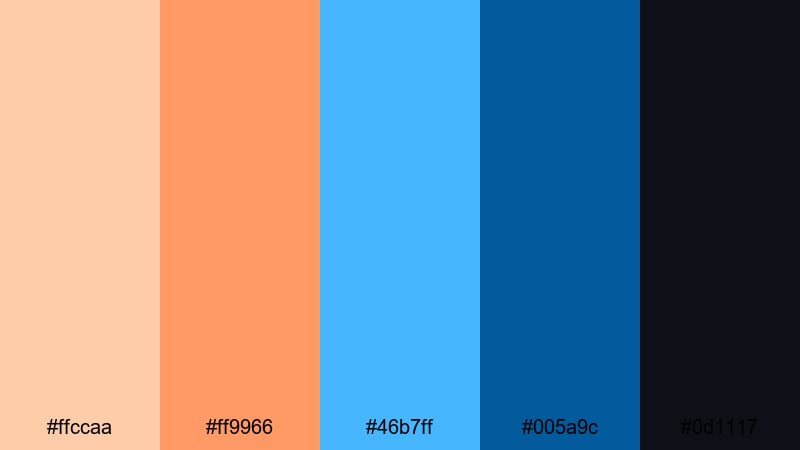 peach soda splash blue peach color palette with hex codes