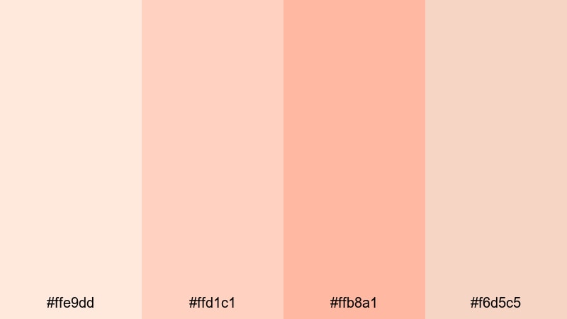 peach swirl daydream ice cream color palette with hex codes