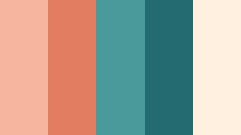 peach teal serenade complementary color color palette with hex codes