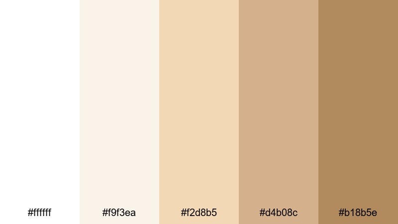 pearl and champagne shine white color palette with hex codes