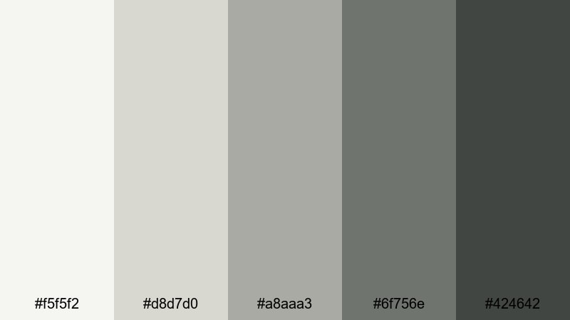 pebble garden path zen color palette with hex codes