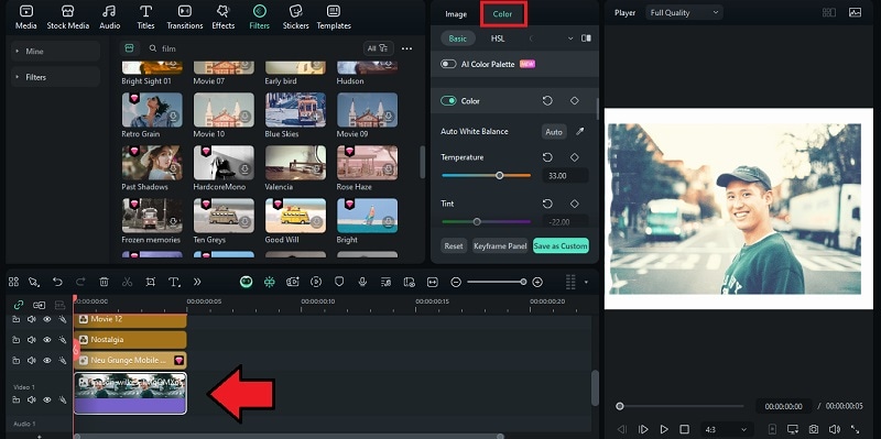 adjust the color with color correction