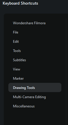 Filmora Pen Tool in the left-hand category list