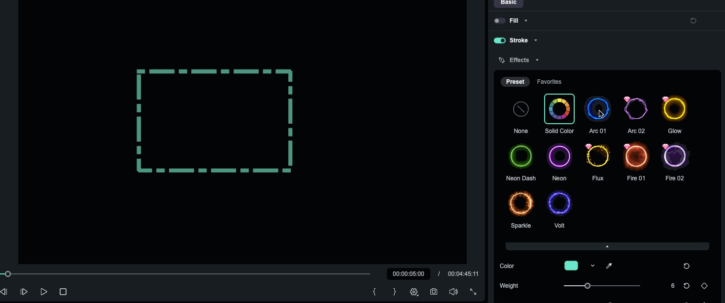 Filmora create line animation with glow effects