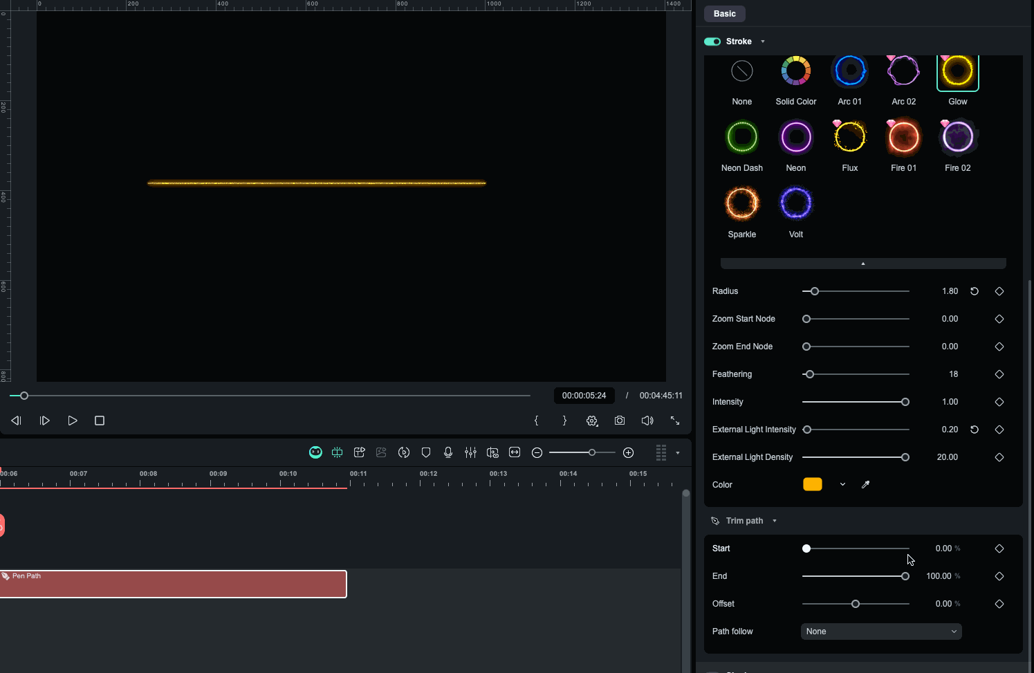 Filmora animation path tutorial trim path basics