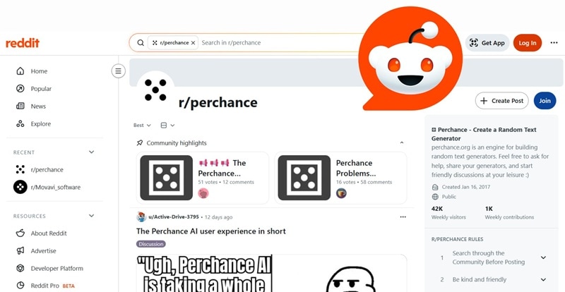 perchance ai alternative reddit recommends