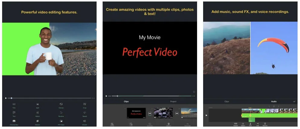 application de création de vidéos à écran partagé - perfect video editor, collage