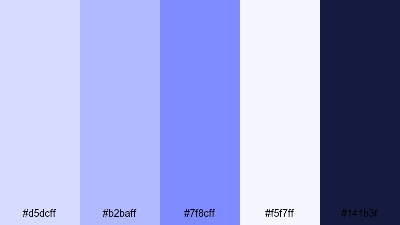 periwinkle tech minimal lavender blue color palette with hex codes