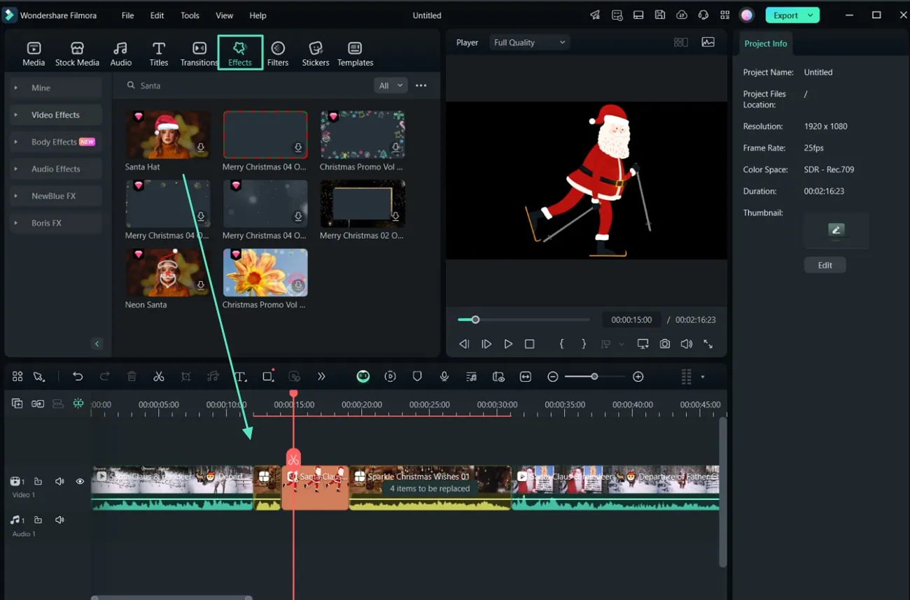 add effects to your santa video