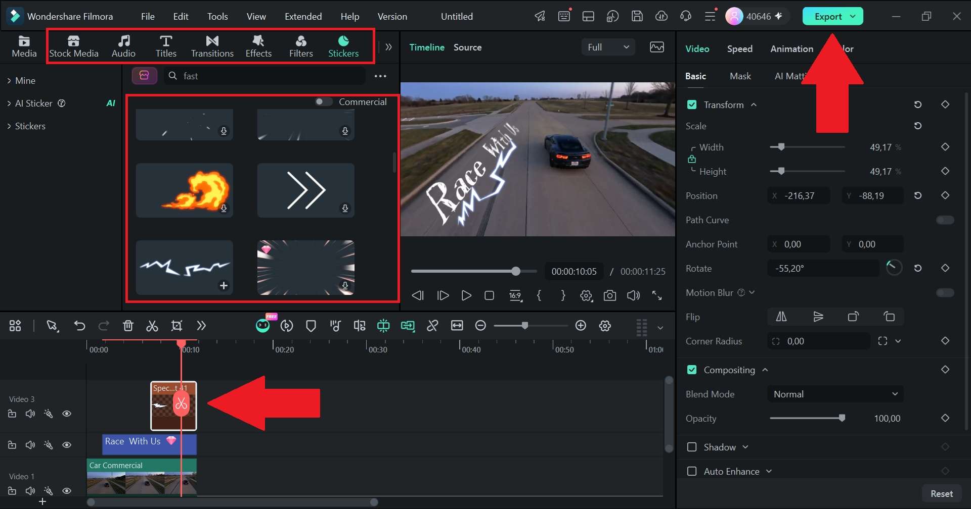 make further edits and click export