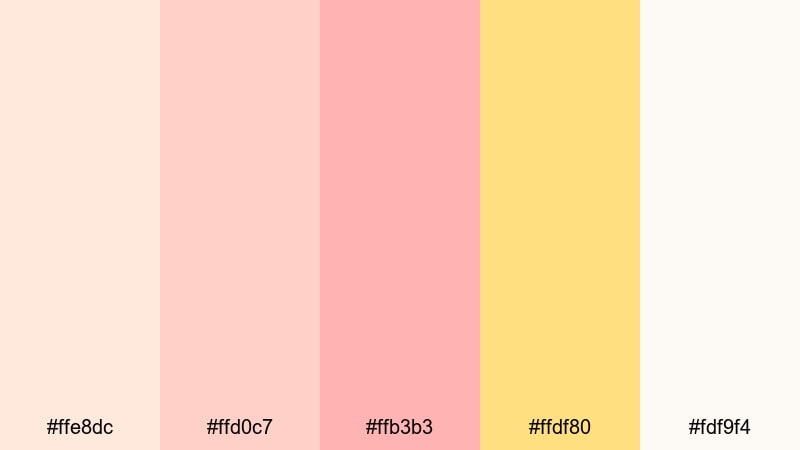 petal confetti stream light apricot color palette with hex codes