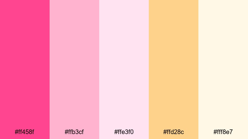 petal glow portraits hot pink color palette with hex codes