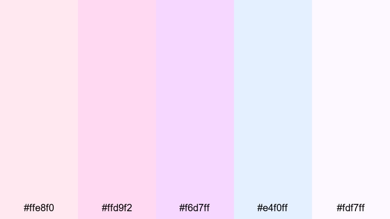 petal glow serenity pastel color palette with hex codes