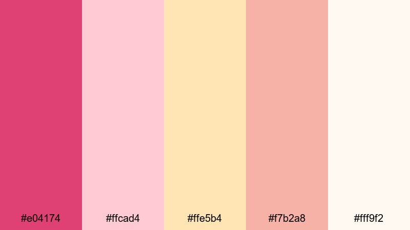 petal kiss afternoon cerise color palette with hex codes