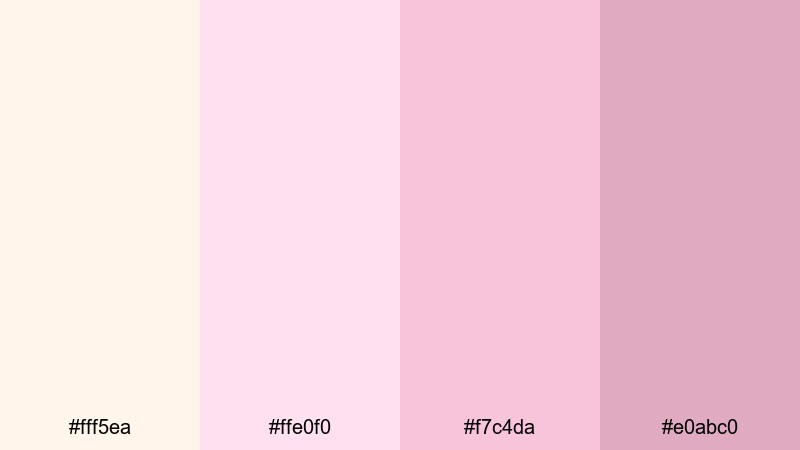 petal kiss cream cream color palette with hex codes