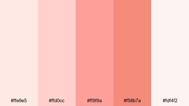petal kiss dream salmon color palette with hex codes