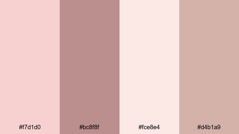 petal kiss wedding rosy brown color palette with hex codes