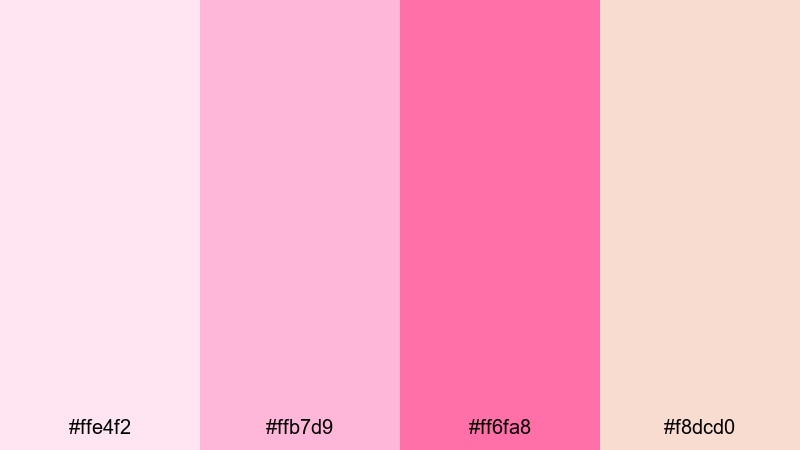 petal pink reverie magenta color palette with hex codes