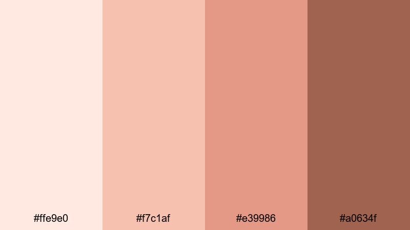 petal promise glow brown peach color palette with hex codes
