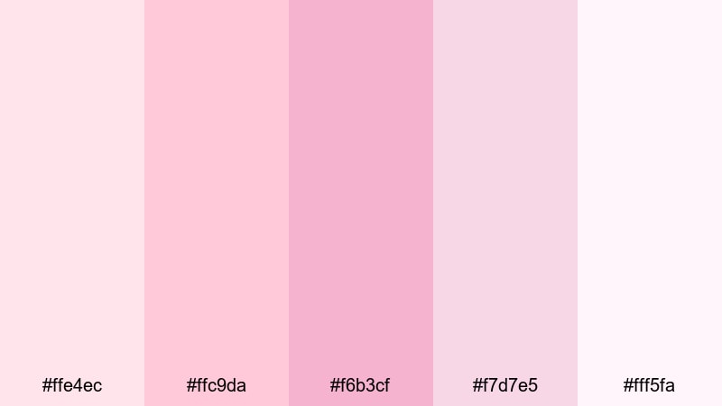 petal whisper glow soft color palette with hex codes