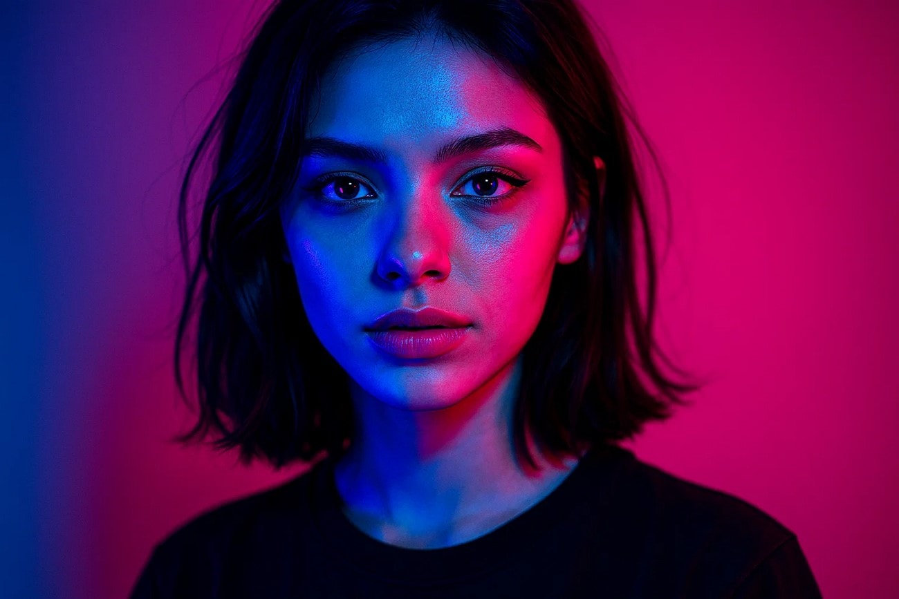 tiktok dp in neon lights