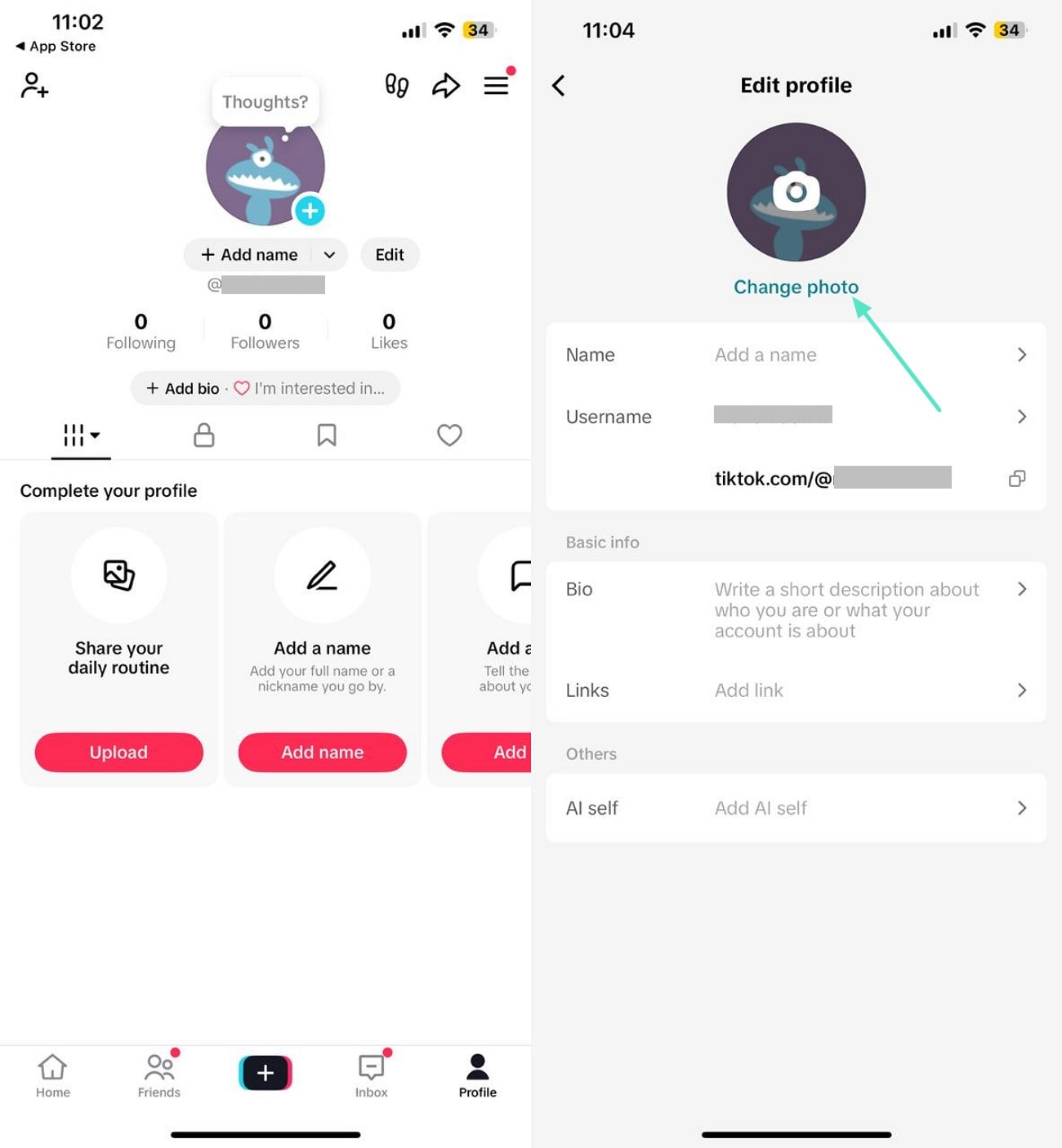 upload picture tiktok