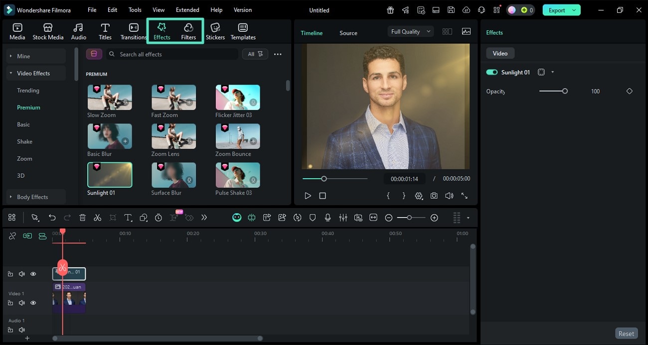 apply effects and filters for enhancement