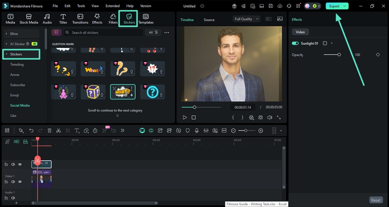 add stickers and export video