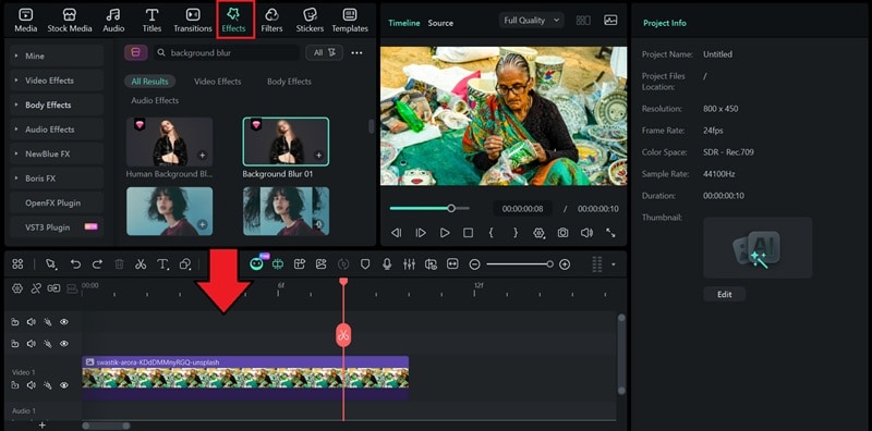 add background blur effect to photo