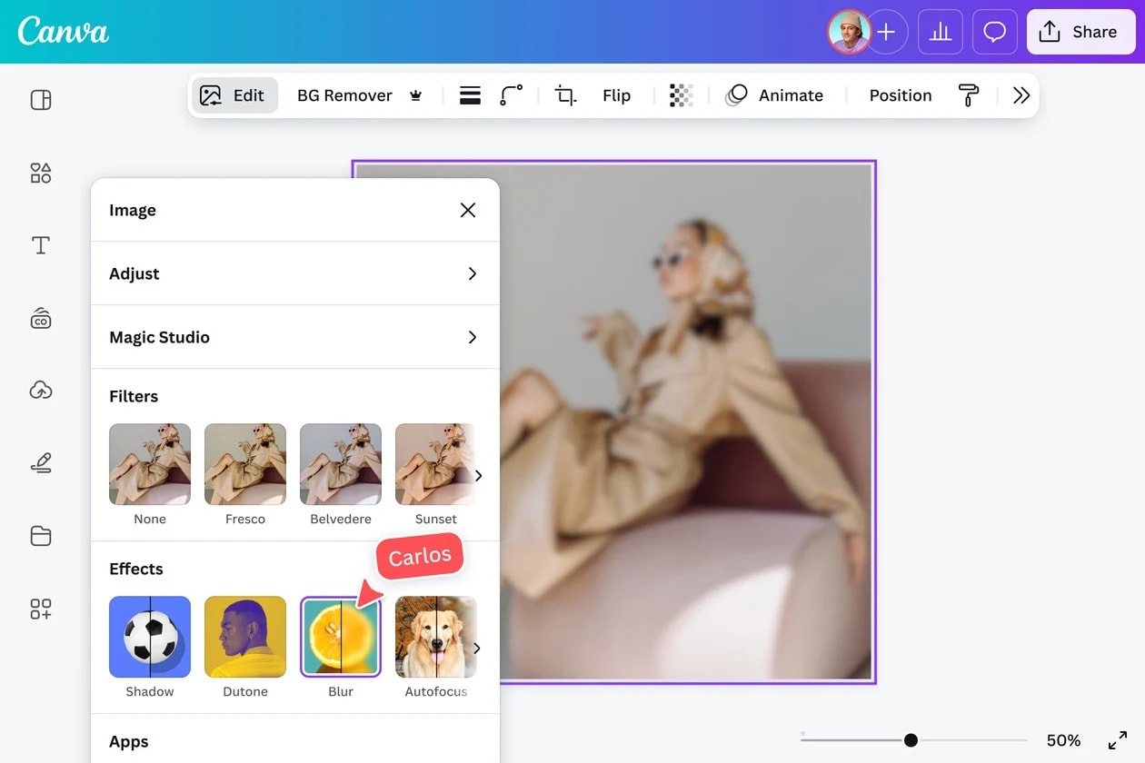 canva blur photo background editor