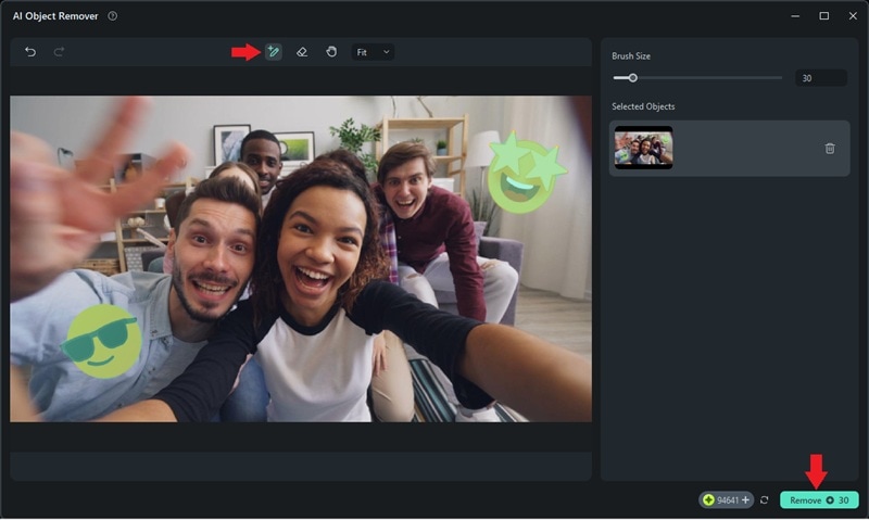 highlight emoji using ai object remover