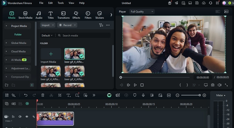 check the result in the preview window