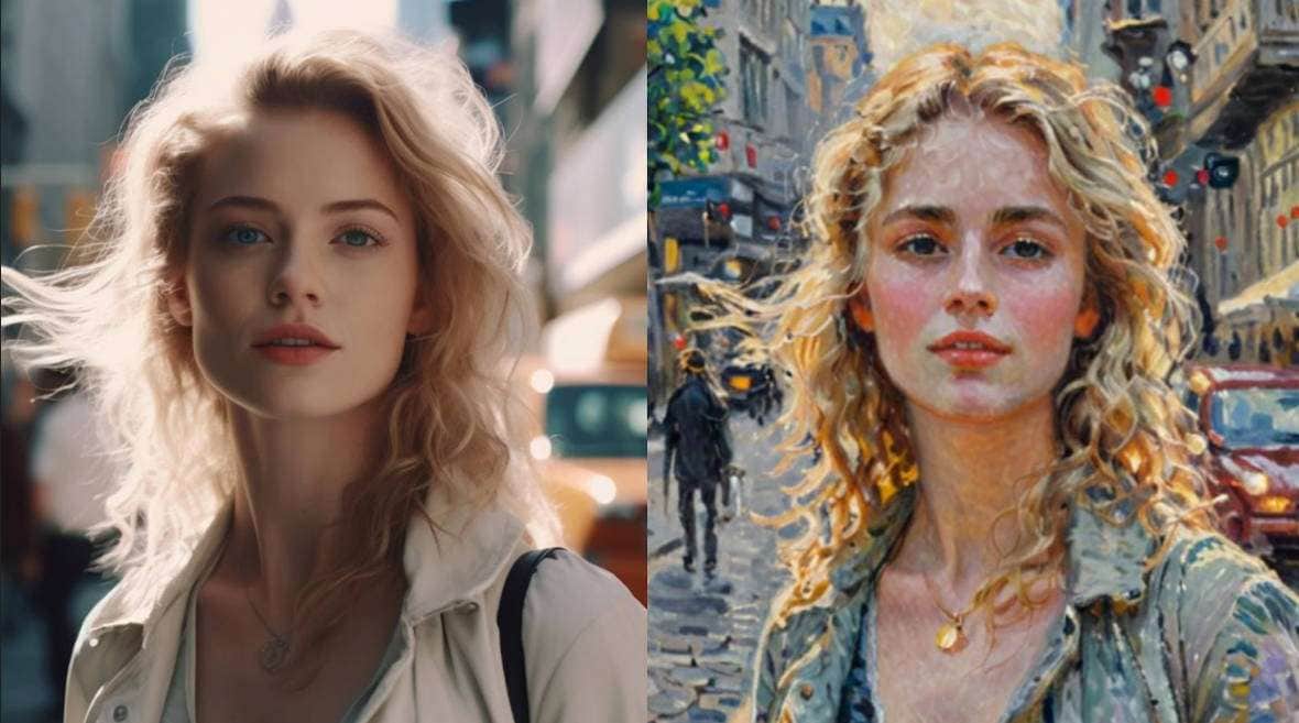 fotor ai oil painting result comparison