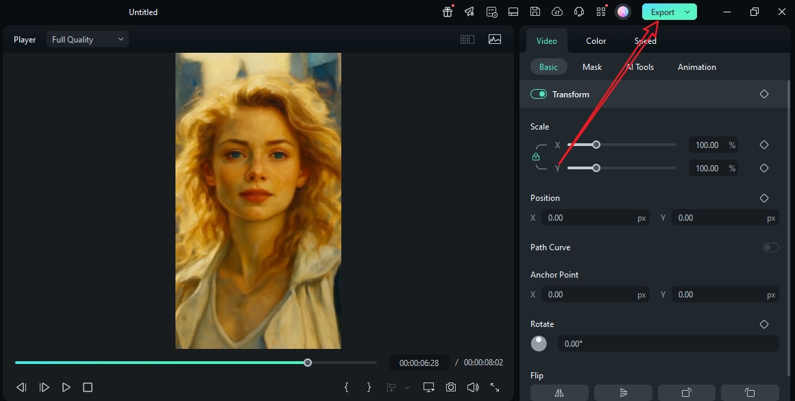 export ai oil painting videos