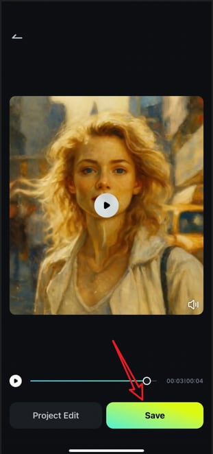 save ai oil painting videos from photos in filmora app
