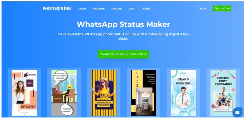 criador de estados do whatsapp online photoadking