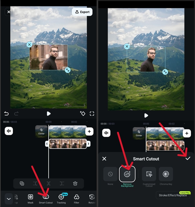 filmora mobile smart cutout