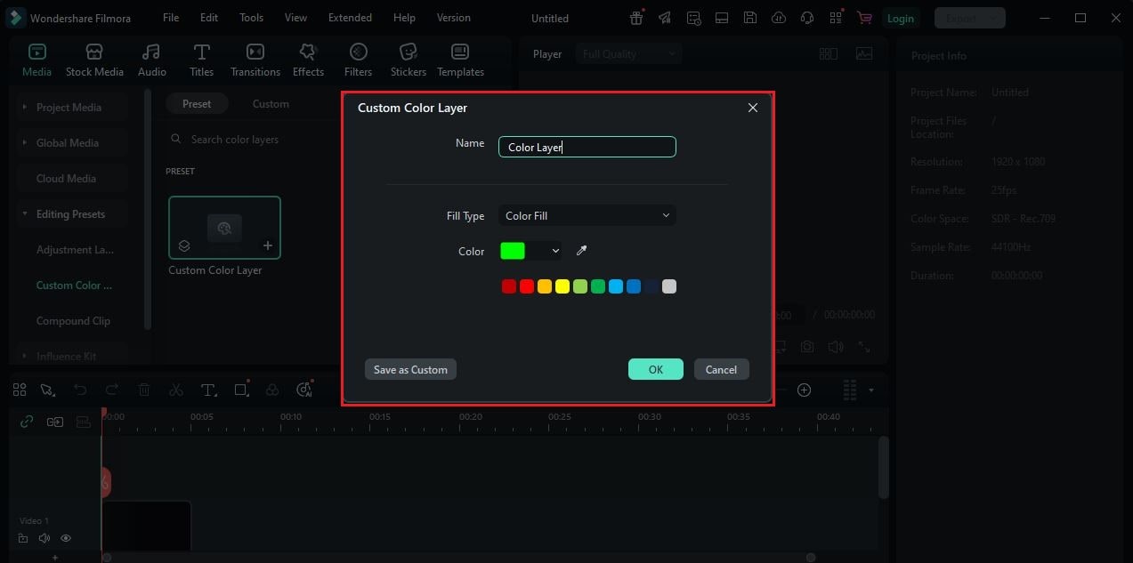 solid color layer