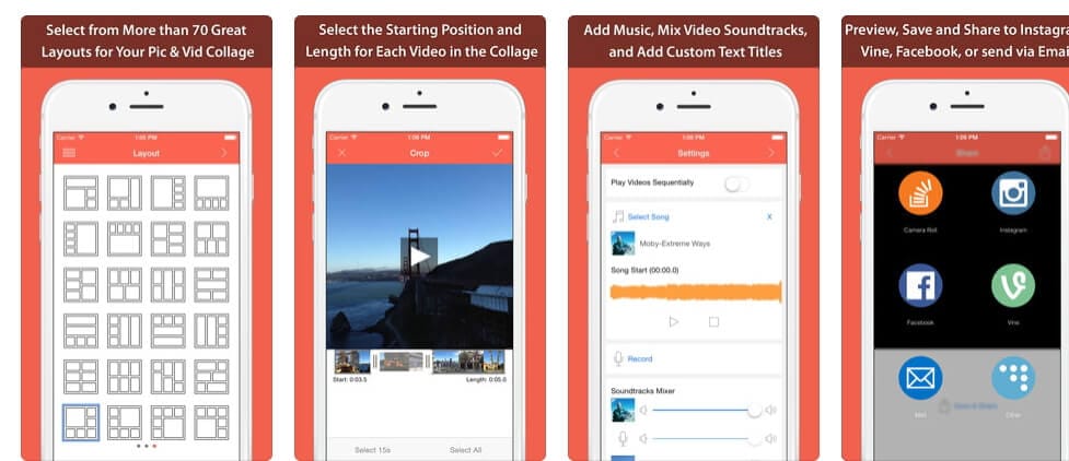 App Creazione Collage video per iPhone & iPad 