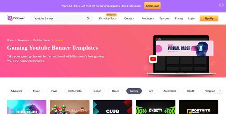 picmaker gaming banner template
