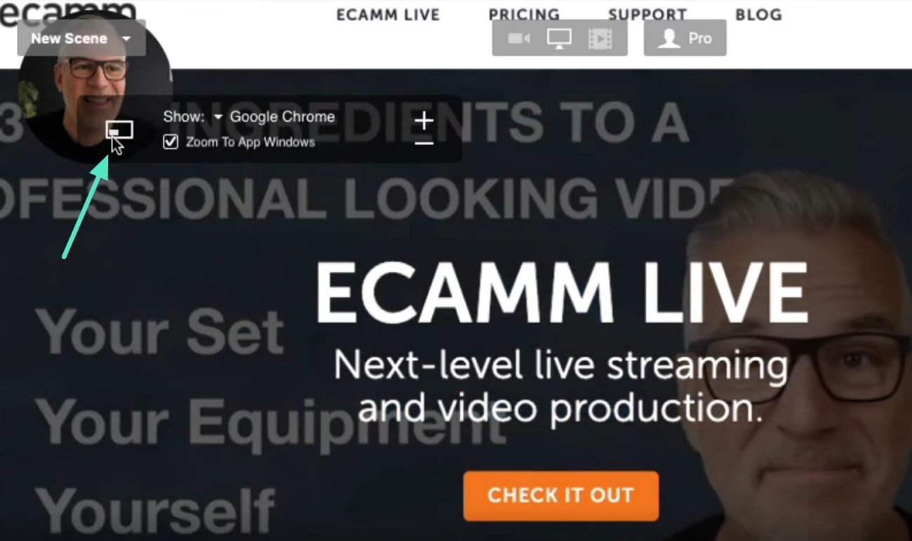 picture in picture mode ecamm live