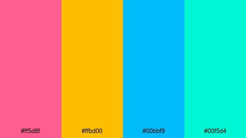 pinata street parade birthday color palette with hex codes