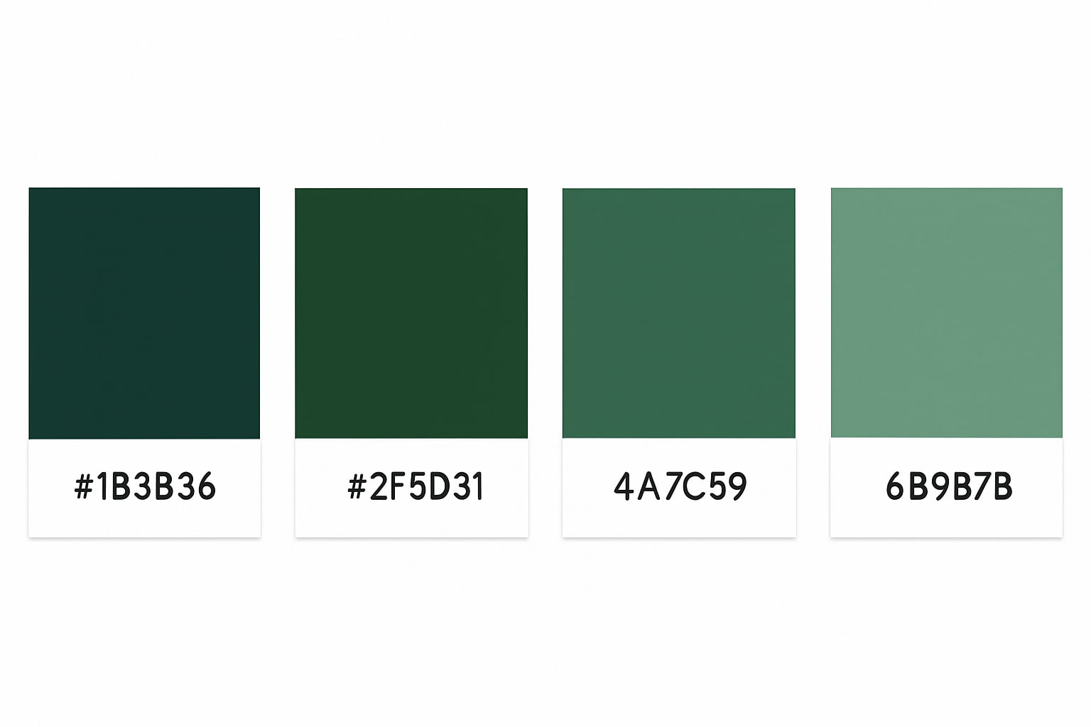 pine forest green color palette with hex codes